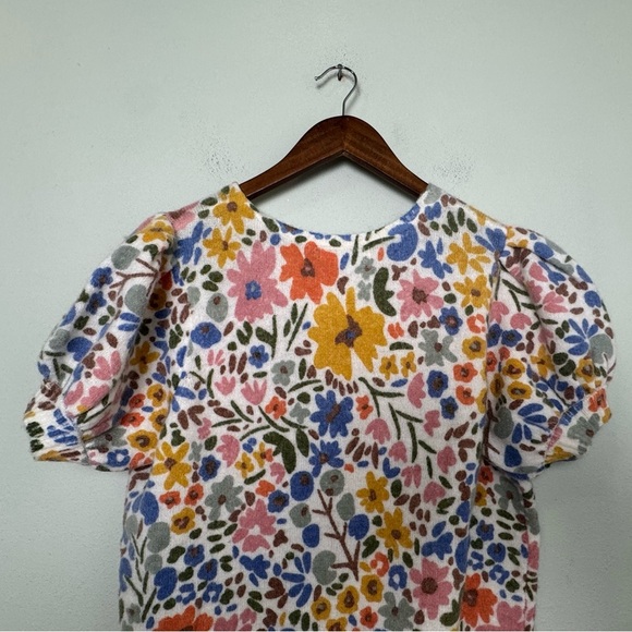 NWT Boden Wool Alpaca Floral Puff Sleeve Button Up Cardigan Sweater Size Large - Picture 6 of 12